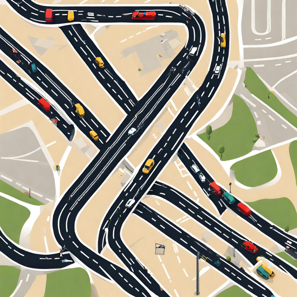 Cars driving on alternate routes to avoid traffic