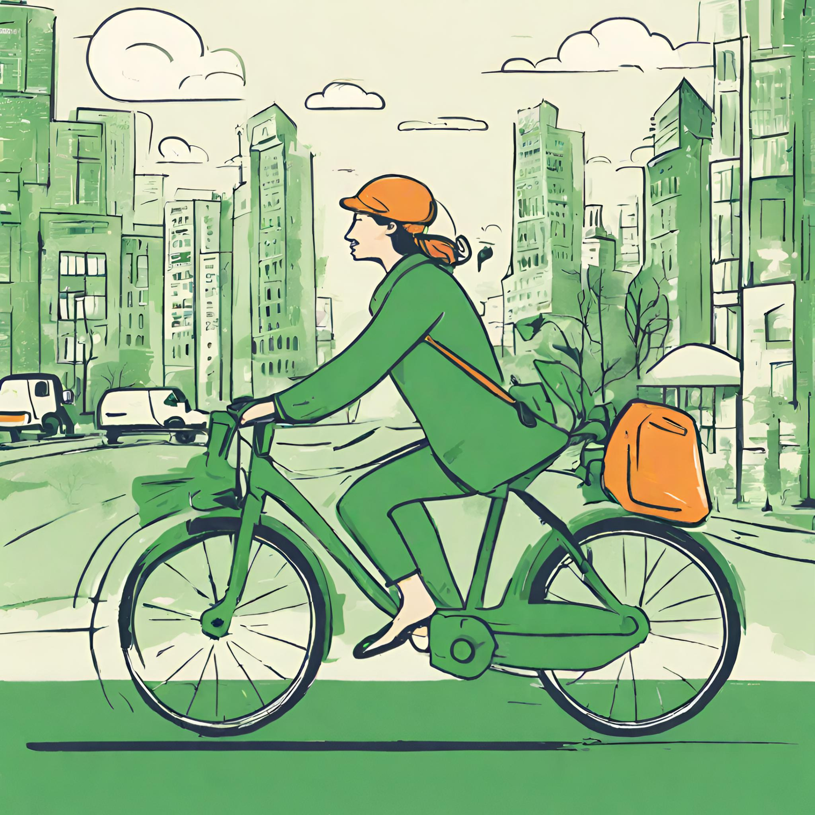 A person riding their bike as an eco-friendly alternative to commuting